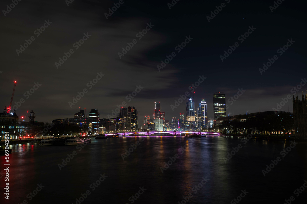Thames River with the city of London in the background