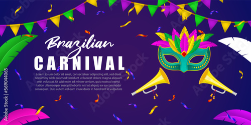 Vector illustration of Rio Carnival banner the biggest carnival in the world
