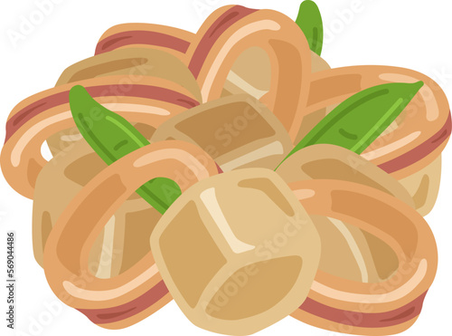 イカと里芋の煮物のイラスト