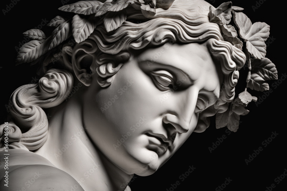 Illustration of a Renaissance marble statue of Apollo, Apollo has been recognized as a god of archery, music and dance, truth and prophecy, healing and diseases, the Sun and light, poetry, and more.