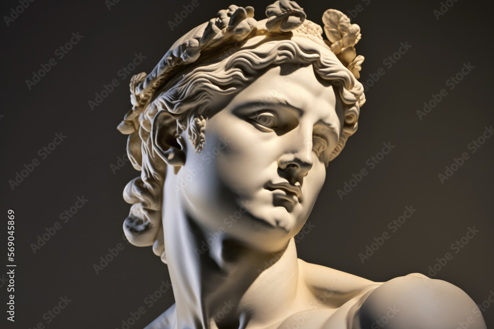 Illustration of a Renaissance marble statue of Apollo, Apollo has been