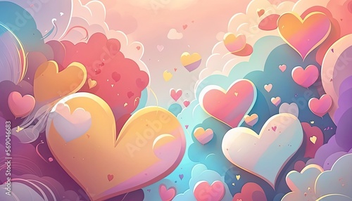 Beautiful Valentine's Day Background Generative AI.