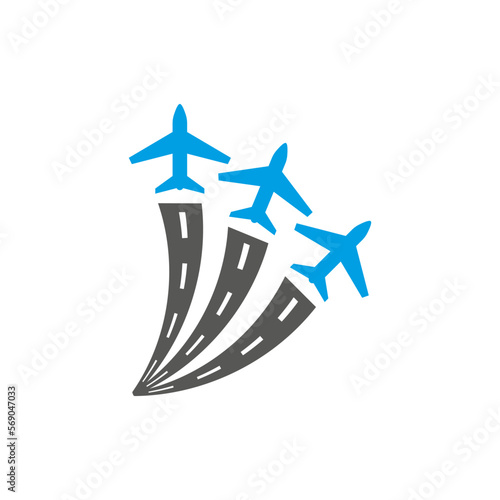 Airplanes vector logo. Planes take off upwards. 