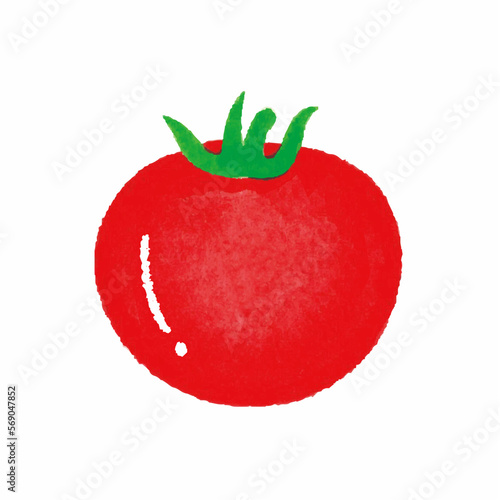 トマト　野菜　ベジタブル　手描き　イラスト