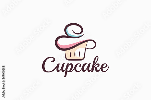 e cupcake logo with a combination of stylist cupcake and letter e for any business, especially for bakeries, cakeries, cafe, etc.