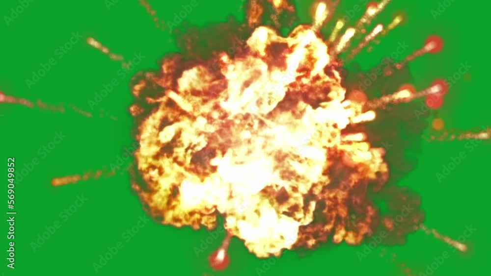 4k. Fire explosion explosion fire bomb smoke explosion animation on