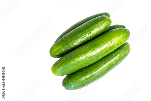 Raw cucumbers isolated on white background