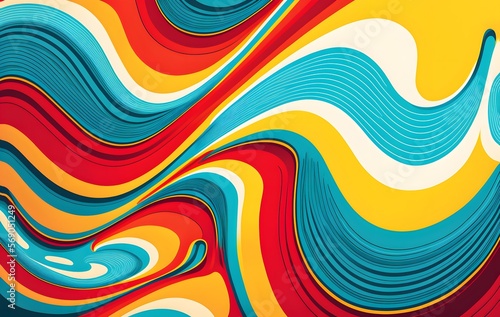 Abstract colorful background with waves  strips in rainbow colors as a colorful backdrop