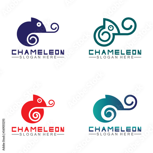 Chameleon logo design template. Vector illustration