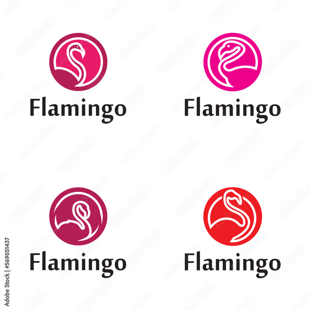 Iconic Flamingo logo designs concept vector, Flamingo bird logo template Iconic Flamingo logo designs concept vector, Flamingo bird logo template