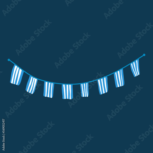 rectangle greece stripes color ribbon flag hanging with string illustration for national or independence day ornament
