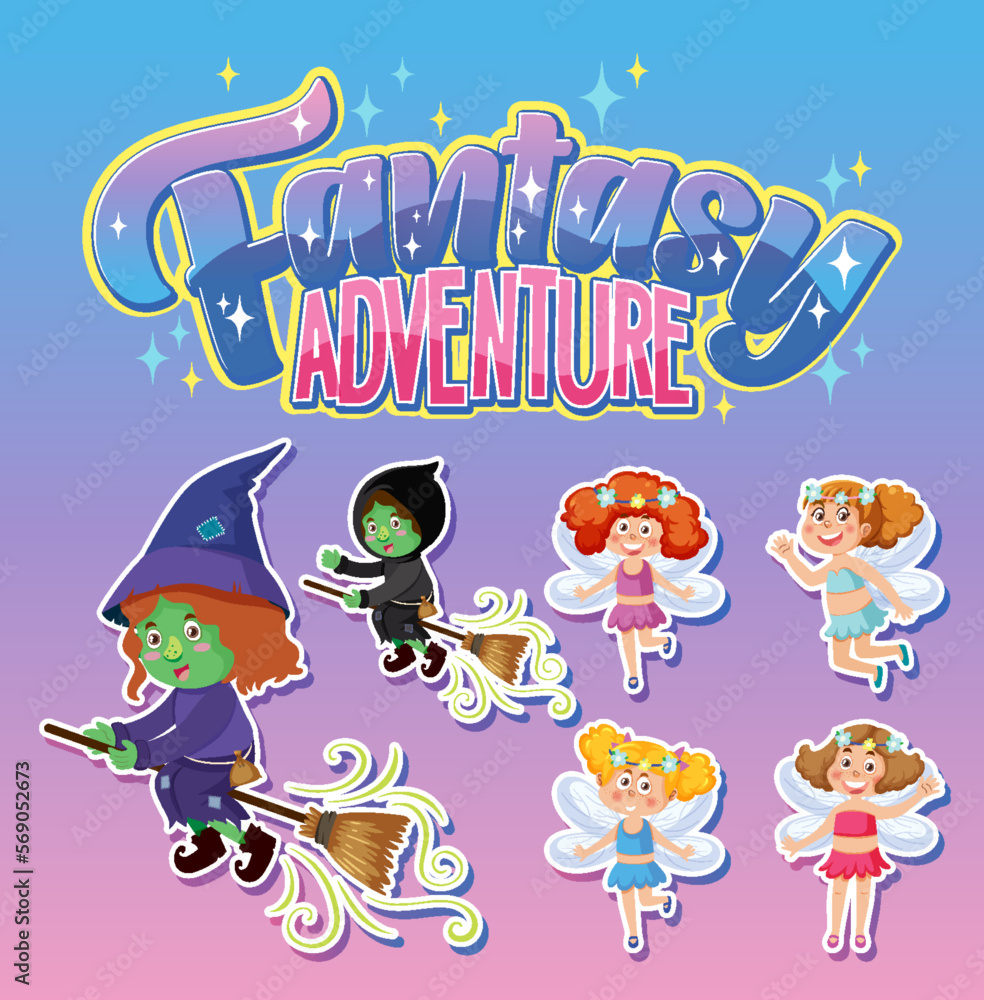 Fototapeta premium Fatasy cartoon character sticker