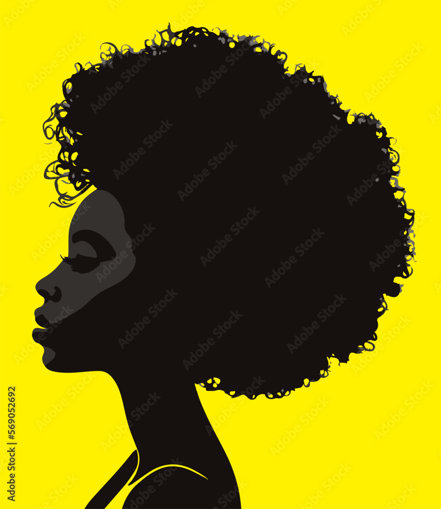 Φωτογραφία Black woman female american african silhouette isolated in a flat background