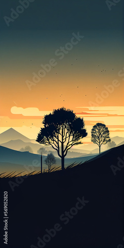 beautiful lanscape wallpaper  illustrator of phone wallpaper