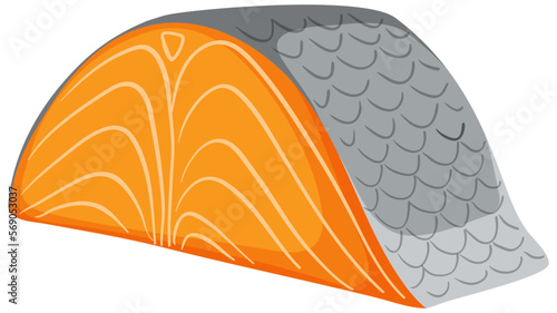 Raw salmon steak vector