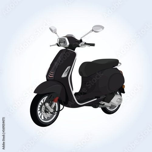 Scooter motorcycle bike motorbike motor transport transportation vector ride vehicle illustration drive speed road retro engine