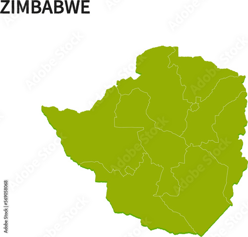 ジンバブエ/ZIMBABWEの地域区分イラスト
