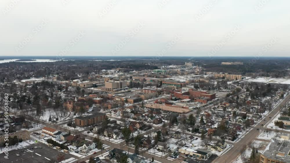 Aerial, Stevens Point Hospital and University of Stevens Point during winter Aerial, Stevens Point Hospital and University of Stevens Point during winter
