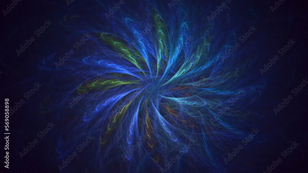 3D rendering abstract blue technology fractal background 3D rendering abstract blue technology fractal background