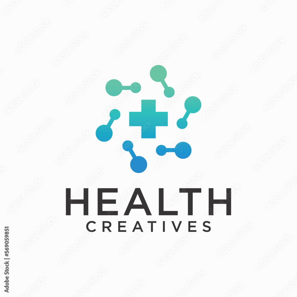 medical health digital logo technology medical logo for modern and sophisticated medical