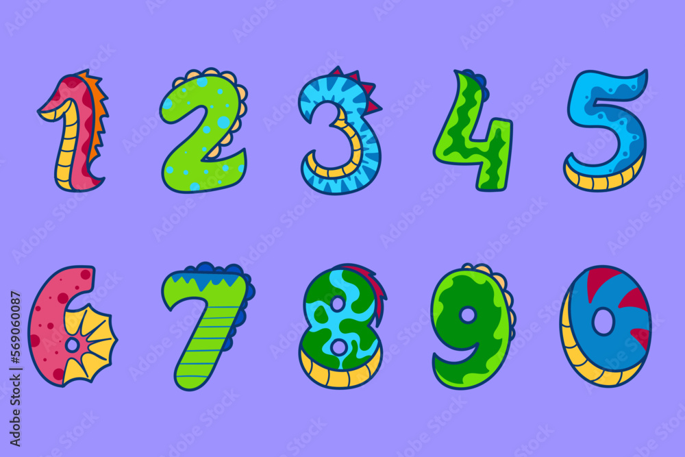 cartoon set of dino number birthday candles cartoon set of dino number birthday candles