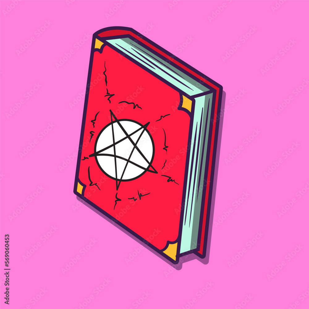 cartoon illustration necronomicon book Stock Vector | Adobe Stock