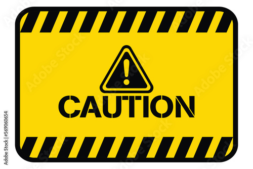 Caution. Caution signs. Caution yellow sign. Hazard warning sign. Vector illustration.