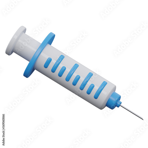 syringe 3d icon with transparent background