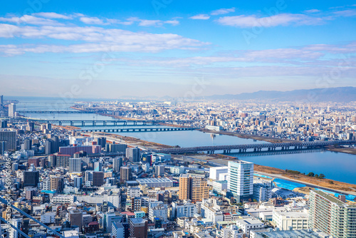 大阪府 梅田スカイビルからの眺望（大阪湾方面）
