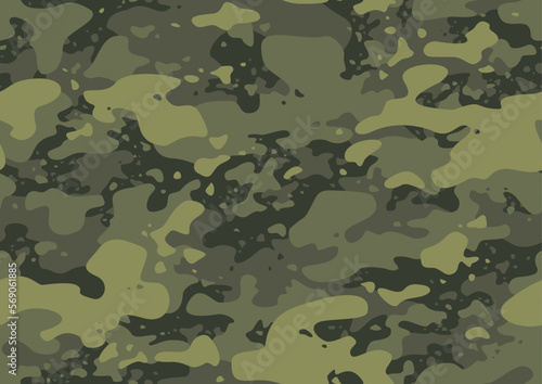 Camouflage texture grunge seamless pattern. Abstract modern military ornament for fabric and fashion textile print. Vector background.