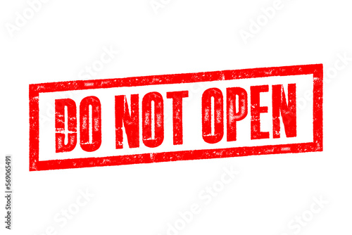 Rubber stamp with text do not open inside, vector illustration