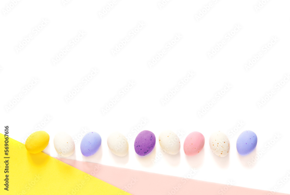 candy Easter eggs on a light white
pink and yellow background. Happy easter flat lay. copy space candy Easter eggs on a light white
pink and yellow background. Happy easter flat lay. copy space