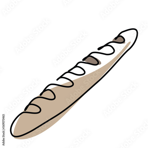 Single continuous line drawing of stylized sweet fresh bake bakery pastry in minimal continuous one line Modern one line draw design vector illustration for cafe or food delivery service