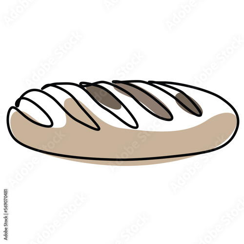 Single continuous line drawing of stylized sweet fresh bake bakery pastry in minimal continuous one line Modern one line draw design vector illustration for cafe or food delivery service