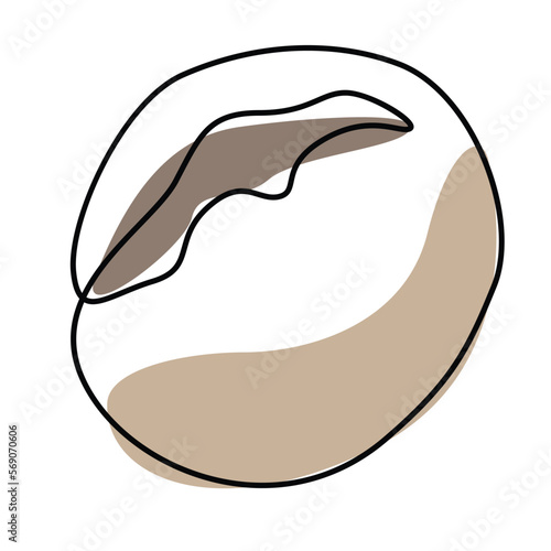 Single continuous line drawing of stylized sweet fresh bake bakery pastry in minimal continuous one line Modern one line draw design vector illustration for cafe or food delivery service