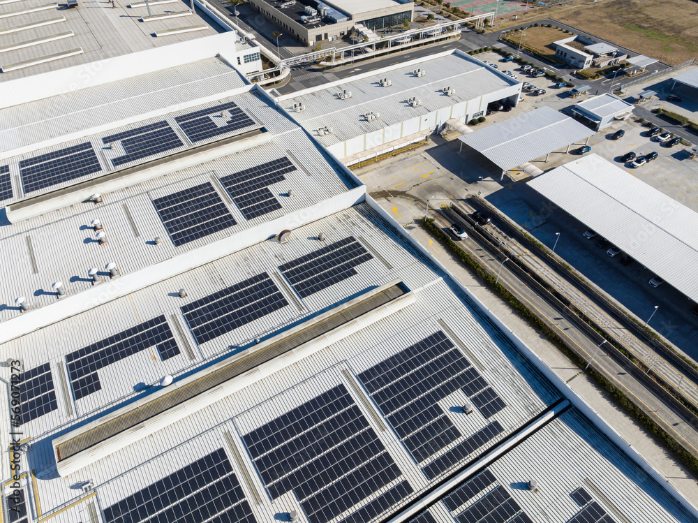 solar panels on factory rooftop solar panels on factory rooftop