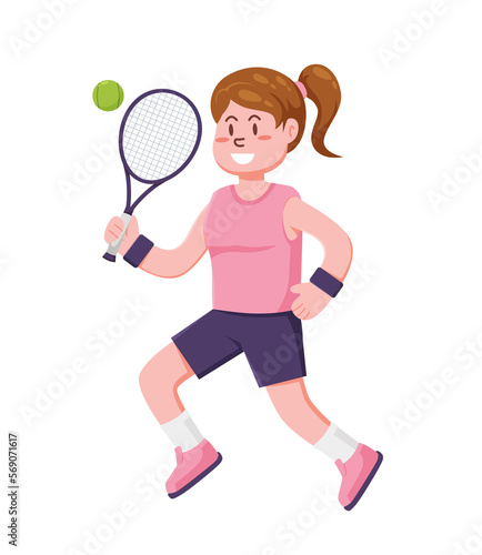 people character playing tennis 