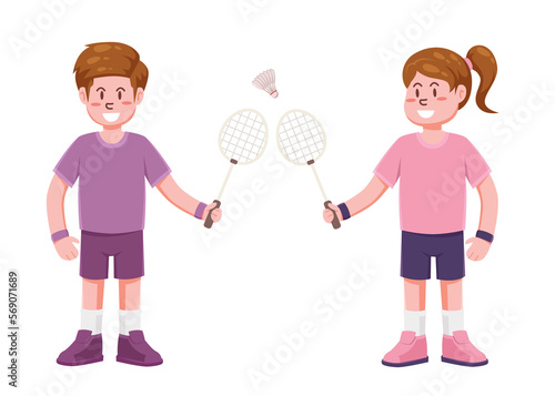 people holding a racket. athlete play badminton