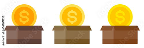 Money Box in flat style isolated