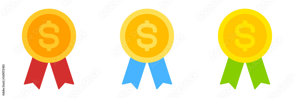Dollar Badge in flat style isolated Dollar Badge in flat style isolated