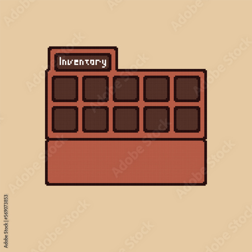 inventory Game frame in pixel art style