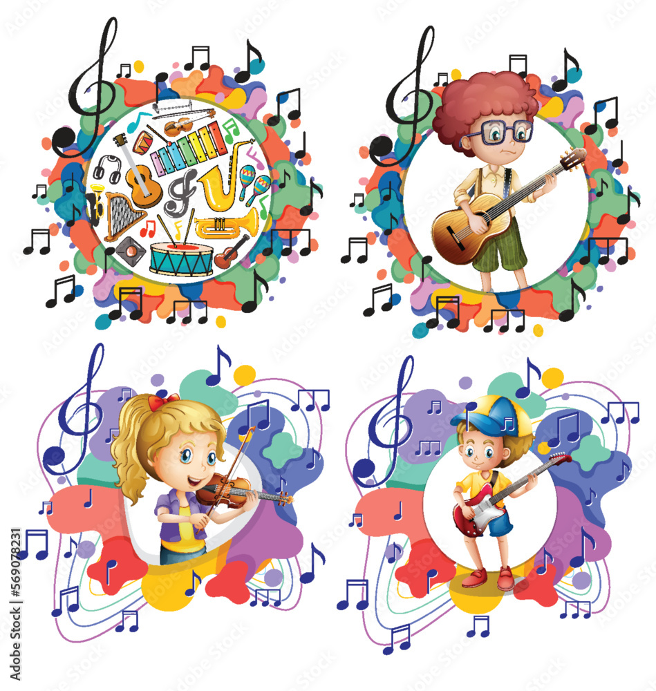 Music theme cartoon icon