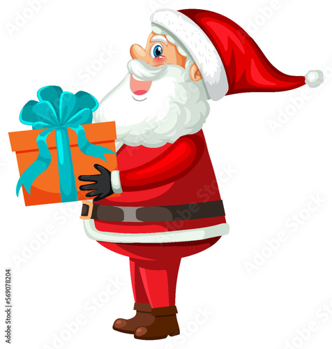 Santa Claus sending gift