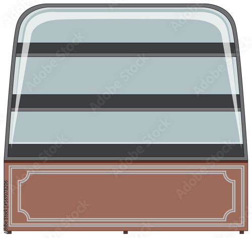 A bakery shelf display isolated