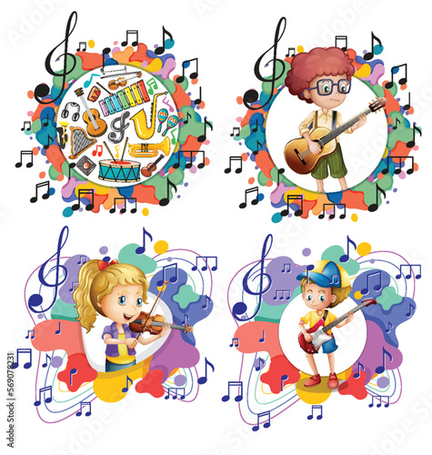 Music theme cartoon icon