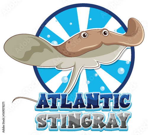 Atlantic stingray logo with carton character