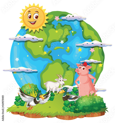 Animals on the planet earth