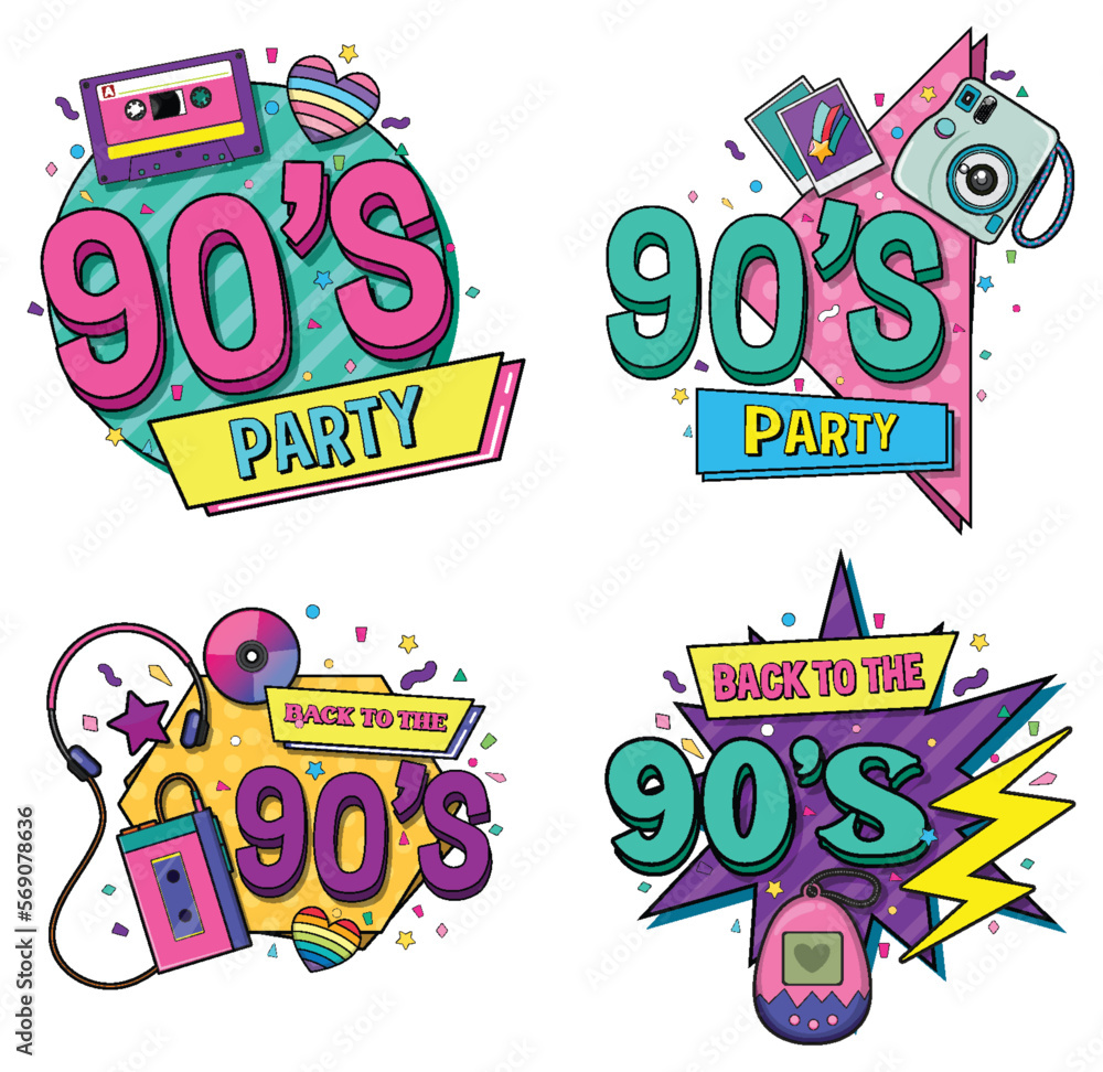 90s party banner template