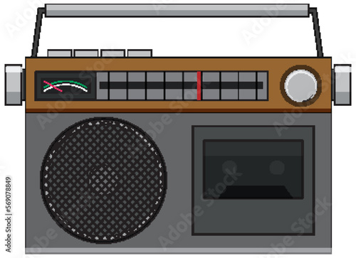 Retro radio on white background