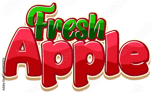 Red apple cartoon text icon